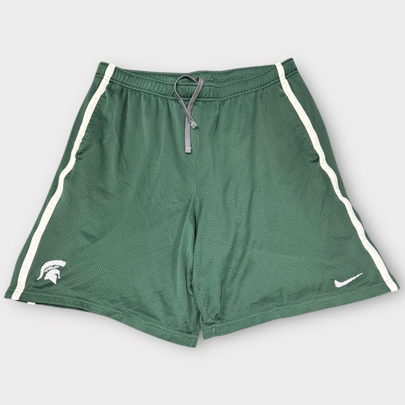 EUC Nike Michigan State Spartans Mesh Athletic Shorts – Green – Size XXL - W51 - Picture 4 of 7